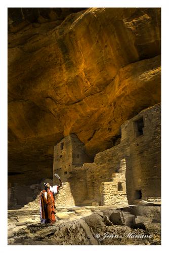 Cliff Palace Mesa Verde with Indian